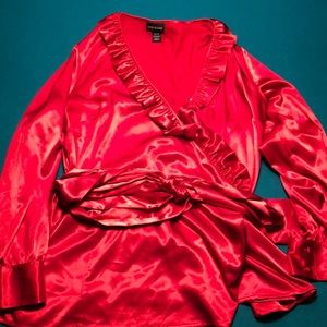 Red Satin Style Blouse